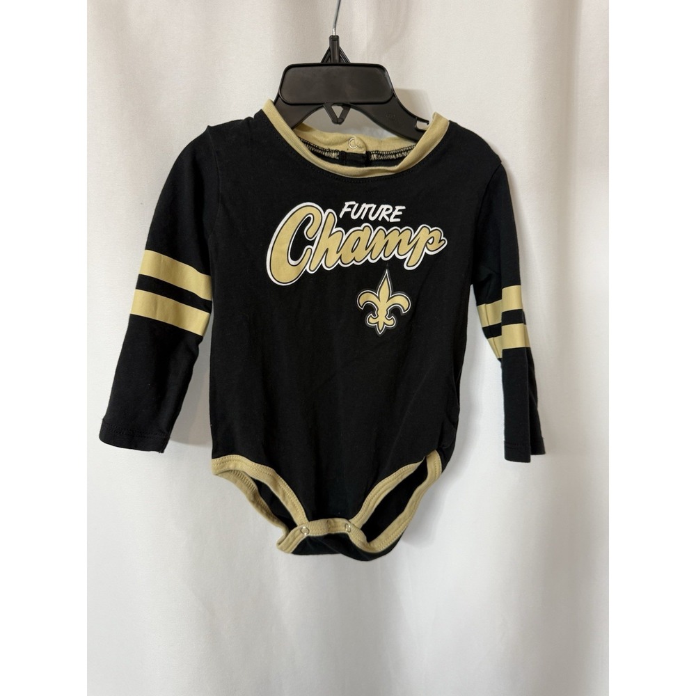 New Orleans Saints Infant One Piece Bodysuit Long Sleeve - Black 12 Months.‎  K7